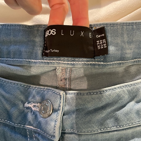 Asos luxe curve size 20 straight leg light wash denim stretchy jeans - Picture 7 of 11